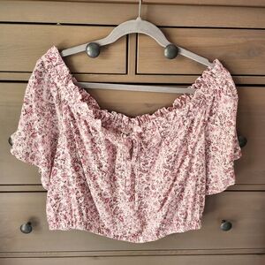 Torrid Pink Floral Off-Shoulder Blouse